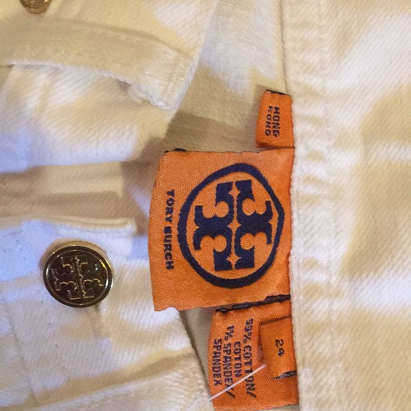 Tory Burch White Denim Pants! - Picture 2 of 13